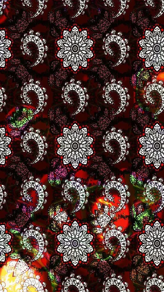 Vadinin çiçekleri siyah ve kahverengi renklerde. Çiçeksel çizim kalıbının çizimi.