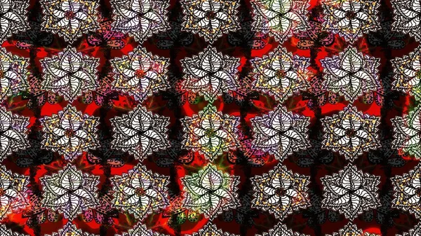 Siyah renkli bitkilerden oluşan parlak çiçekli çizim deseni.