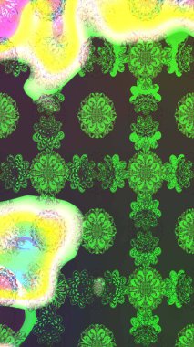 Yeşil ve gri renkli çiçekler. Küçük çiçekte sevimli çiçek deseni var..