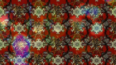 Düz Çiçek Elementleri Tasarımı. Güzel çiçek deseni. Çiçekler kahverengi, kırmızı ve gri renklerde. Renkli Bahar Teması çizim şablonu.