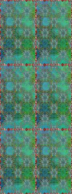 Kusursuz desenli, yeşil renkli parlak çiçekli halı..