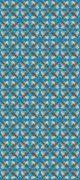 Altın antika ortaçağ dekoratifi, yapraklar ve mavi, gri ve nötr renklerde altın desenli desenler. Kusursuz kraliyet lüksü, altın barok kumaş rengi..