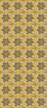 Raster geometrik arka plan. Altın rengi, kusursuz çizim. Senin tasarımın için, duvar kağıdı. Sarı, bej ve kahverengi renklerde, altın çiçekli altın desenler..