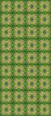 Geleneksel oryantasyon süsü. Kusursuz klasik raster altın desenli. Yeşil, nötr ve bej renklerde altın elementlerle kusursuz desen. Klasik klasik klasik arka plan. Raster illüstrasyonu.