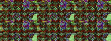 Klasik çiçek tasarımı elementleri. Raster illüstrasyonu. Yeşil ve kırmızı kıvırcık çiçekler yeşil ve kırmızı renklerde.