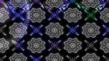 Kumaş desenli papatya çiçeği detayı. Siyah renkte çiçekler.