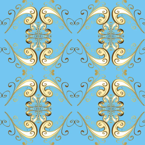 Kına dövmeli süs çiçekleri, altın çıkartmalar, mehndi ve yoga tasarımı, kartlar ve parmak izleri. Vektör altın mehndi kusursuz desen. Tarafsız, gri ve beyaz renklerde desen.