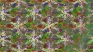 Renkli unsurlarla hareketli arka plan görüntüleri. Çiçekler. Eski model. Bayrak tarzı. Video kaydı. Şablon. Döngü. Kusursuz..