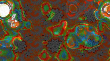 Hediye ambalaj kağıdı, tebrik kartları, posterler ve pankart tasarımı. Kahverengi ve gri renkli çiçekler. Raster düz çiçek çizim deseni.