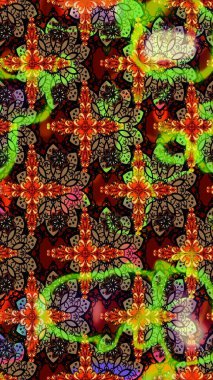 Raster illüstrasyonundaki çiçek desenli çizim. Suluboya tarzında siyah renkte çiçekler.