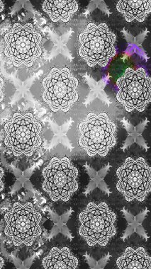 Raster illüstrasyonundaki çiçek desenli çizim. Güzel kumaş deseni. Düz Çiçek Elementleri Tasarımı. Renkli Bahar Teması çizim şablonu.