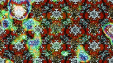 Suluboya çizim kalıbı. Çiçek izi. Çiçekler suluboya tarzında kahverengi, yeşil ve kırmızı renklerde.