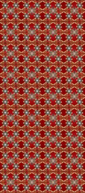 Raster illüstrasyonu. Kusursuz damaske klasik altın desen. Tekrarlayan elementlerle soyut arkaplan oluşturun. Kırmızı, kahverengi ve bej renklerde altın desenli altın elementler.