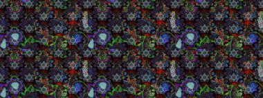 Hediye ambalaj kağıdı, tebrik kartları, posterler ve pankart tasarımı. Raster düz çiçek çizim deseni. Siyah renkte çiçekler.