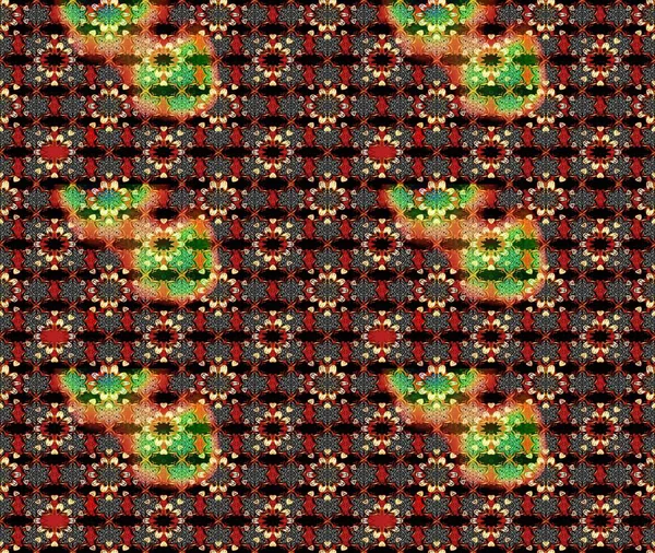 Düz Çiçek Elementleri Tasarımı. Raster güzel kumaş deseni çiziyor. Renkli Bahar Teması eskiz kalıbı. Çiçek deseni.