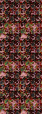 Vadinin çiçekleri kahverengi ve siyah renklerde. Çiçeksel çizim kalıbının çizimi.