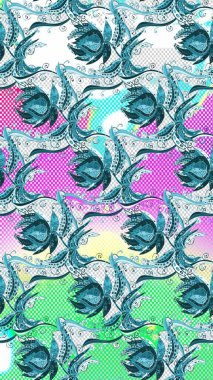 Raster şirin suluboya el çiçeği deseni. Kartlar, davetiyeler, tarih kartları ve daha fazlası için kullanılabilir. Büyük bir suluboya çiçek seti..