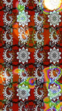 Çiçekli eskiz deseni. Kahverengi ve gri renkli çiçekler. Suluboya çizimi. El çizimi.