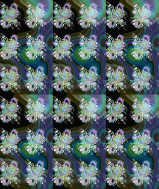 Raster illüstrasyonu. Renkli Bahar Teması eskiz kalıbı. Düz Çiçek Elementleri Tasarımı. Çiçek desenli çizim. Asya tekstil tarzında. Güzel kumaş deseni.