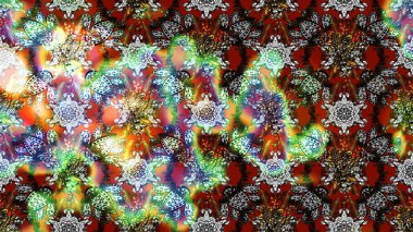 Gri ve nötr renklerde Asya tekstil tarzında. Çiçek desenli çizim. Raster illüstrasyonu.