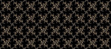 Damask pürüzsüz yineleme kalıbı. Barok tarzında altın çiçekli süs. Antika altın tekrarlanabilir duvar kağıdı. Siyah, bej ve kahverengi renklerde altın element.