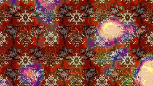 Raster deseni. Organik elementler. Suluboya etkisi. Botanik çizim deseni.