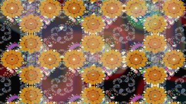 Çizim çiçek deseni duvar kağıdı, web sitesi arka planı, ambalaj kağıdı, davetiye, broşür, afiş veya web sitesi için kullanılabilir. El çizimi Raster çizimi. Parlak elementlerin.