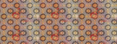 Süslü kumaş deseni. Renkli Bahar Temalı Kusursuz Arkaplan. Raster illüstrasyonunda kusursuz çiçek deseni. Düz Çiçek Elementleri Tasarımı.