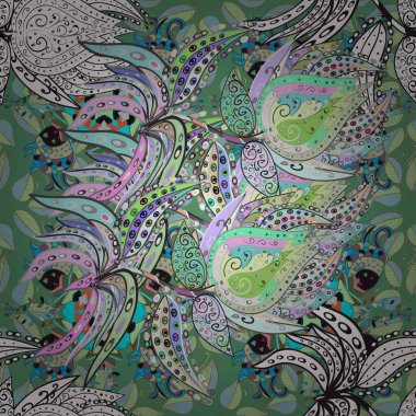 Süslü kumaş deseni. Raster deseni. Çiçekli, suluboya desenli kusursuz çiçek deseni.