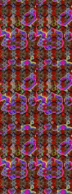 Ultraviyole kumaş deseni. Çizim kalıbı. Organik motif arka planı. Raster illüstrasyonu.