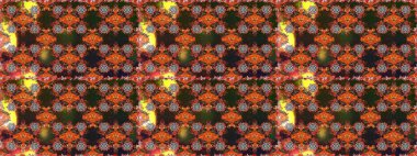 Düz Çiçek Elementleri Tasarımı. Süslü kumaş deseni. Renkli Bahar Teması eskiz kalıbı. Raster illüstrasyonunda çiçek deseni çizimi.