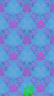 Raster illüstrasyonu. Küçük çiçekli şirin bir desen. Çiçek ve yapraklı çiçek deseni.