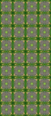 Geleneksel oryantasyon süsü. Yeşil, gri ve kahverengi renklerde altın elementlerle kusursuz desen. Raster illüstrasyonu. Klasik klasik klasik arka plan. Kusursuz klasik raster altın desenli.