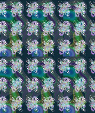 Güzel kumaş deseni. Düz Çiçek Elementleri Tasarımı. Renkli Bahar Teması eskiz kalıbı. Zentangle soyut çiçekleri. Raster illüstrasyonu. Çiçek tozu..