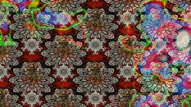 Raster Modaya uygun kumaş deseni. Tarafsız renklerde şirin bir çiçek deseni. Düz Çiçek Elementleri Tasarımı. Renkli Bahar Teması çizim şablonu.