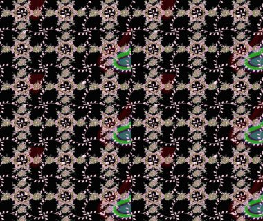 Raster illüstrasyonu. Siyah renklerde. Taslak dekoratif arka plan, çiçek mandala. Çiçek..