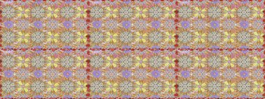 Raster Modaya uygun kumaş deseni. Düz Çiçek Elementleri Tasarımı. Renkli Bahar Temalı Kusursuz Arkaplan. Tarafsız ve bej renkli şirin çiçek deseni.