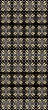 Çiçek süsü kumaş deseni, cam, çiçek desenli metal gri, kahverengi ve bej renklerinde altın elementler. Klasik raster altın pürüzsüz desen.