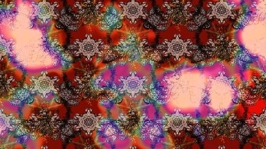 Kahverengi renkli çiçekler. Raster illüstrasyonunda çiçek deseni çizimi.