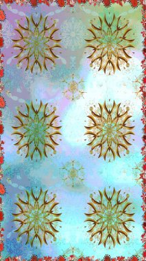 Tarafsız renklerde etnik çiçeklerle kusursuz bir desen. Raster Çiçek İllüstrasyonu güzel tekstil..