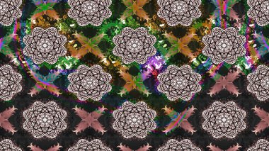 Güzel kumaş deseni. Düz Çiçek Elementleri Tasarımı. Raster illüstrasyonundaki çiçek desenli çizim. Renkli Bahar Teması çizim şablonu.