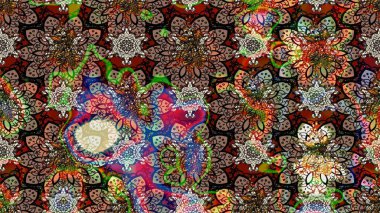 Etnik Mandala süsü. Raster Henna dövme stili. Tekstil, tebrik kartı, boyama kitabı, telefon kılıfı baskısı için kullanılabilir. Hint çiçekli desenli şal desenli..