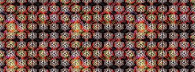 Düz Çiçek Elementleri Tasarımı. Renkli Bahar Temalı Kusursuz Arkaplan. Raster Şirin kumaş deseni. Kusursuz bağbozumu.