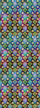 Çiçekli karalama şeklinde Raster çiçek deseni. Yumuşak, yaz çiçekleri mavi ve yeşil renklerde. Raster illüstrasyonu.