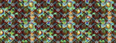 1950-1960 motifleri. Çiçekli ipek eşarp. Yeşil ve mavi, yeşil ve maviye. El çizimi çiçek unsurları olan soyut çizim raster deseni. Retro tekstil tasarım koleksiyonu.