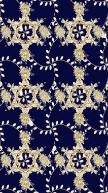 Düz Çiçek Elementleri Tasarımı. Renkli Bahar Teması eskiz kalıbı. Süslü kumaş deseni. Raster illüstrasyonunda çiçek deseni çizimi.