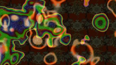 Modern çiçek arkaplanı. Halk tarzı. Parlak renkli çiçekleri ve kahverengi ve gri renkte yaprakları olan harika bir çiçek deseni. Moda baskıları için zarif bir şablon.