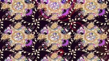 Düz Çiçek Elementleri Tasarımı. Siyah renkli çiçekler. Renkli Bahar Teması eskiz kalıbı. Raster illüstrasyonunda çiçek deseni çizimi.