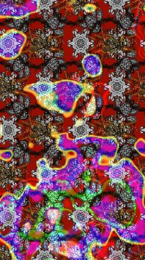 Gri ve kırmızı renkte güzel çiçekleri olan eskiz deseni, suluboya çiçek deseni, duvar kağıdı, kart veya kumaş için fayanslı. Raster..