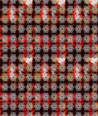 Çiçek desenli raster, kahverengi çizgi grafik desenli soyut raster arkaplan. Modern stil dokusu.